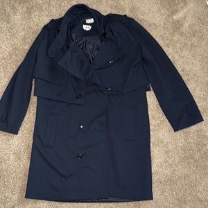 Blue Pea Coat with Classic Collar